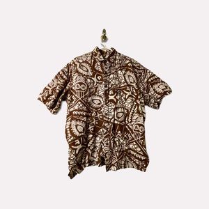 Rix brown XL aloha shirt made in Hawaii